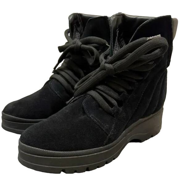 AQUATALIA NWOB Salma Genuine Suede Booties Boots Faux Fur Tongue 7 Made in Italy